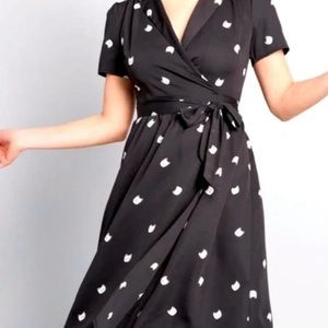 Mod Cloth wrap dress- cat
